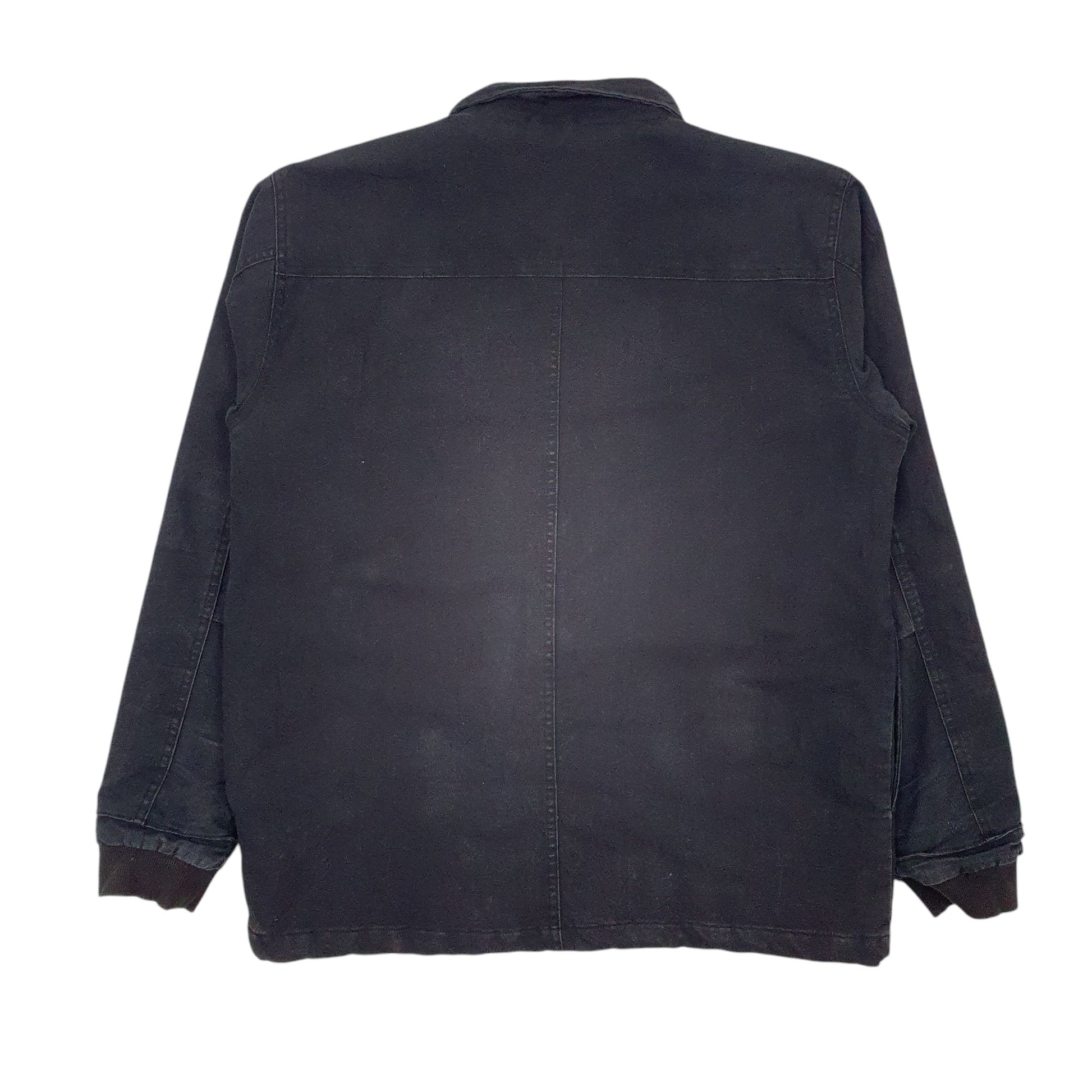 Mens Black Dickies Button Up Full Zip Coat