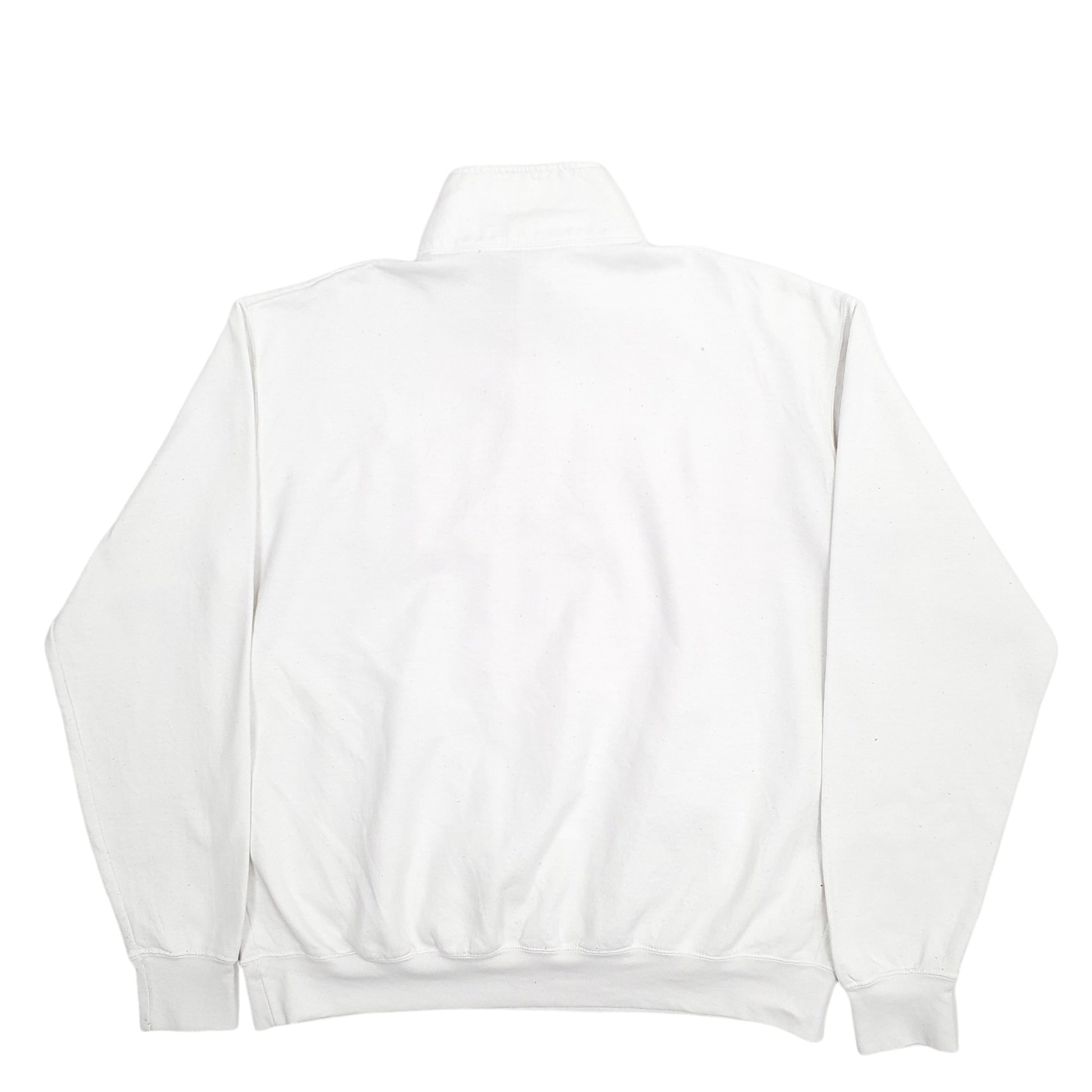 Mens White Champion Purdue University Spellout Quarter Zip Jumper