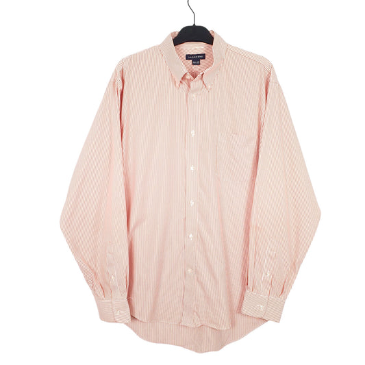 Mens White Lands End Oxford OCBD Long Sleeve Shirt