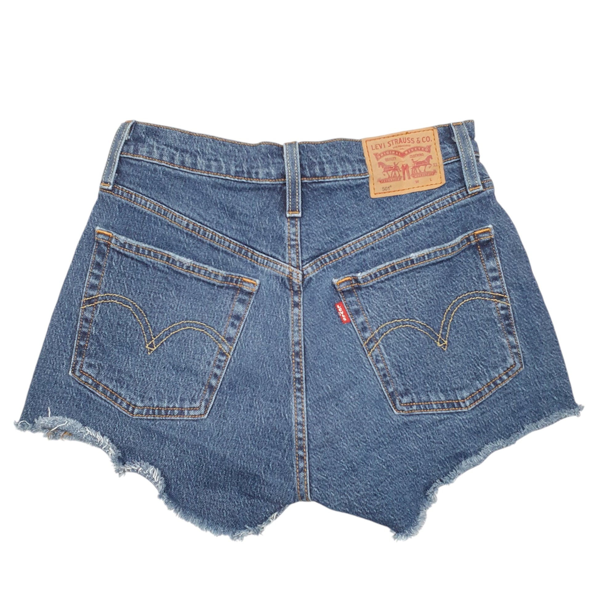 Womens Blue Levis 501 Jorts Hot Pants Denim Shorts
