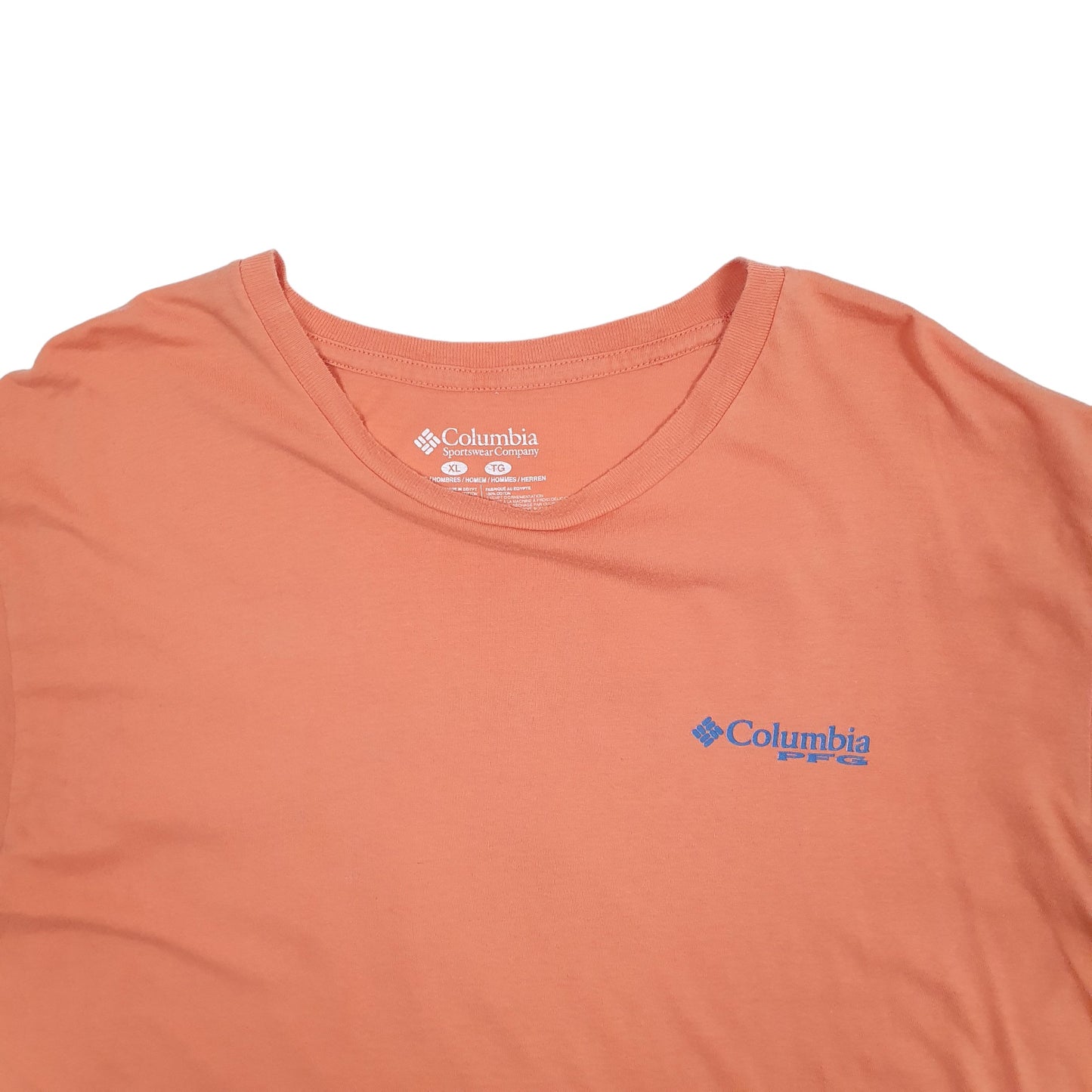 Mens Orange Columbia Sportswear PFG Fishing Short Sleeve T Shirt