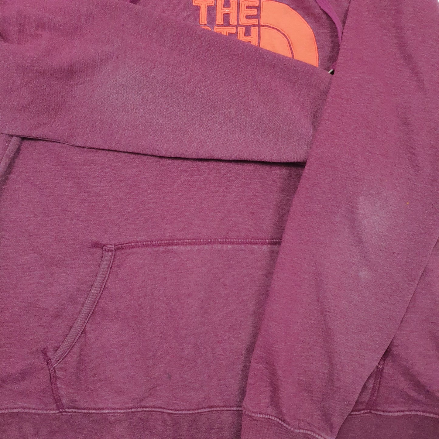 Womens Burgundy The North Face Spellout Hoodie Jumper