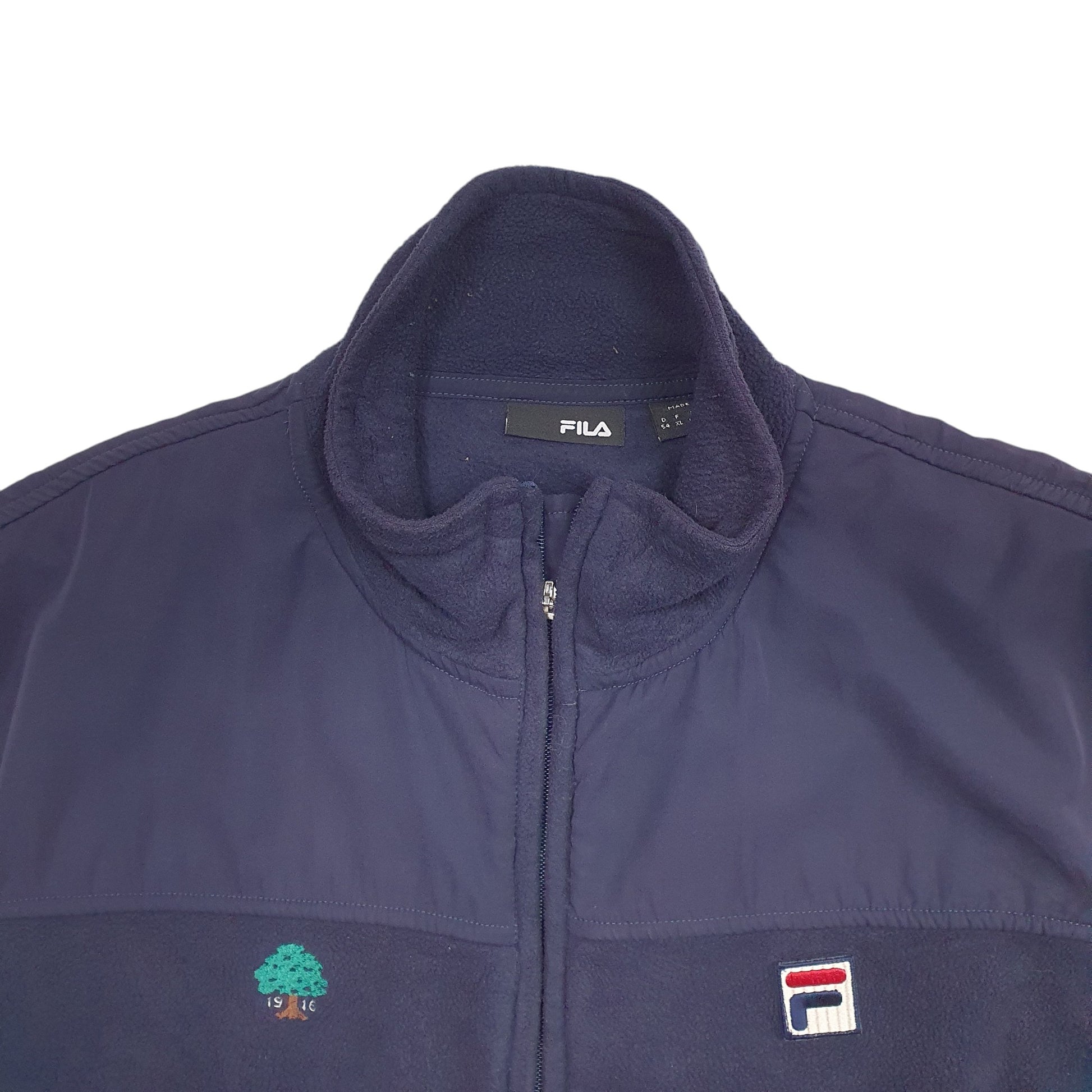 Mens Navy Fila  Crewneck Coat