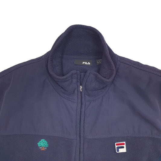 Mens Navy Fila  Crewneck Coat