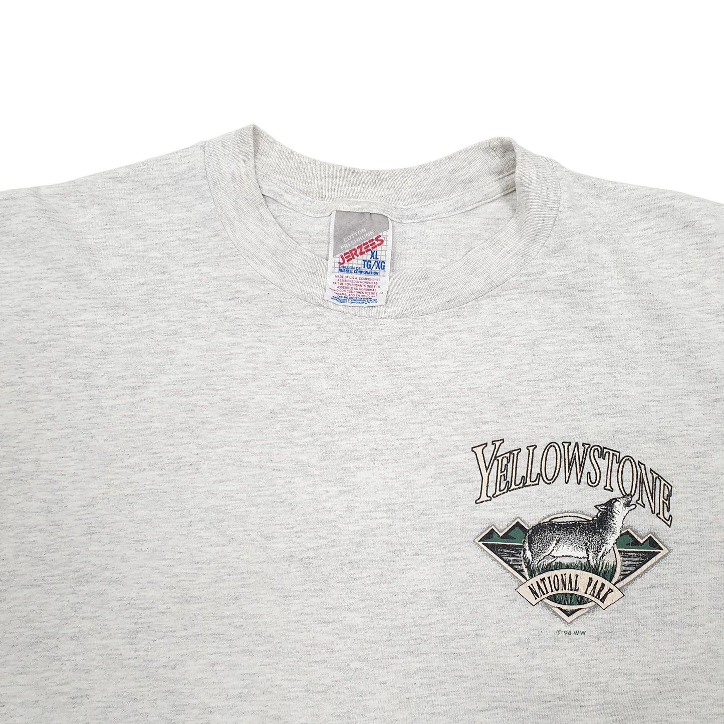 Mens Grey Jerzees Preshrunk Single Stitch Vintage 90s Short Sleeve T Shirt