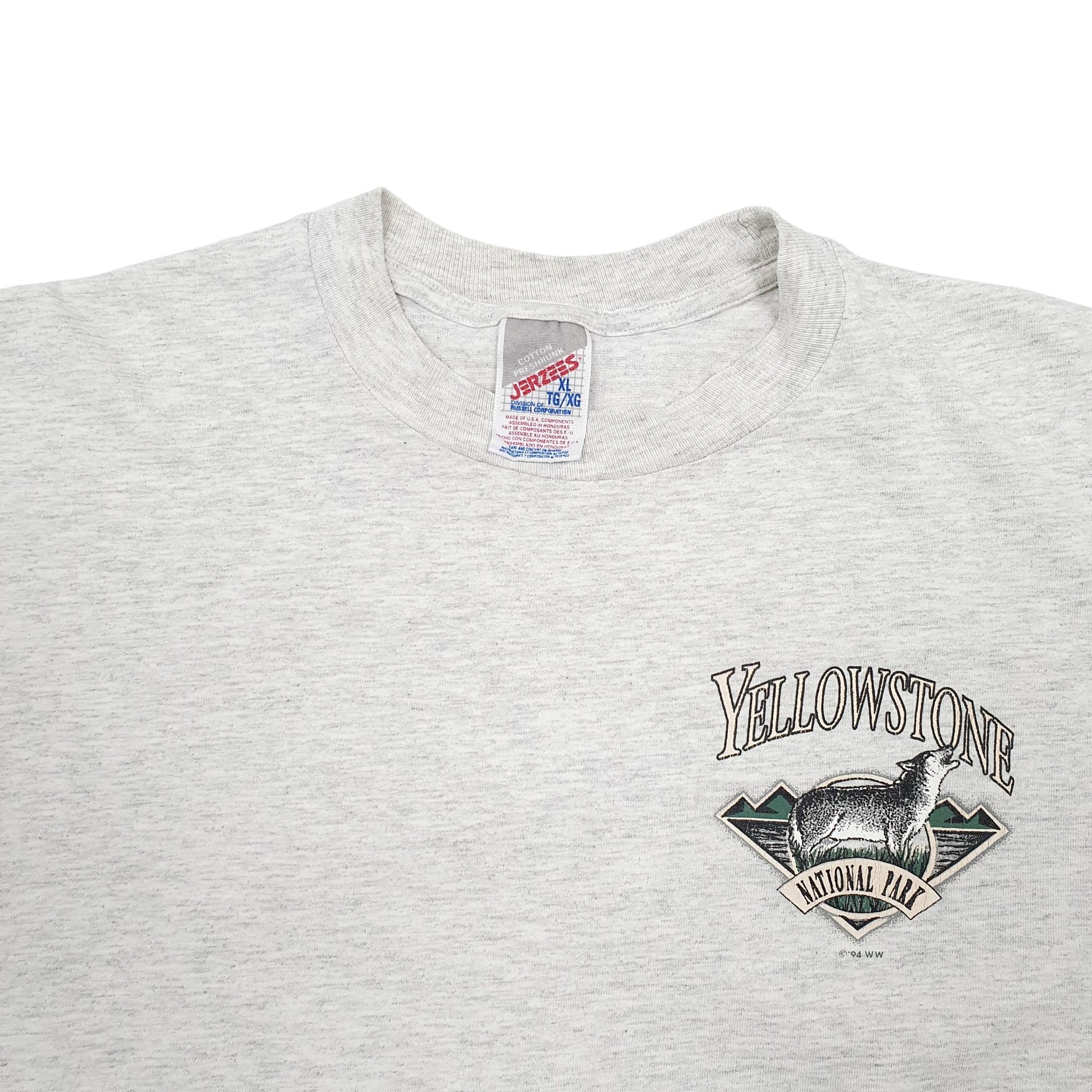 Mens Grey Jerzees Preshrunk Single Stitch Vintage 90s Short Sleeve T Shirt