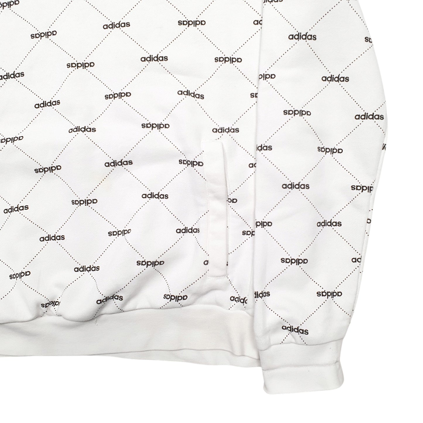 Womens White Adidas  Hoodie Jumper