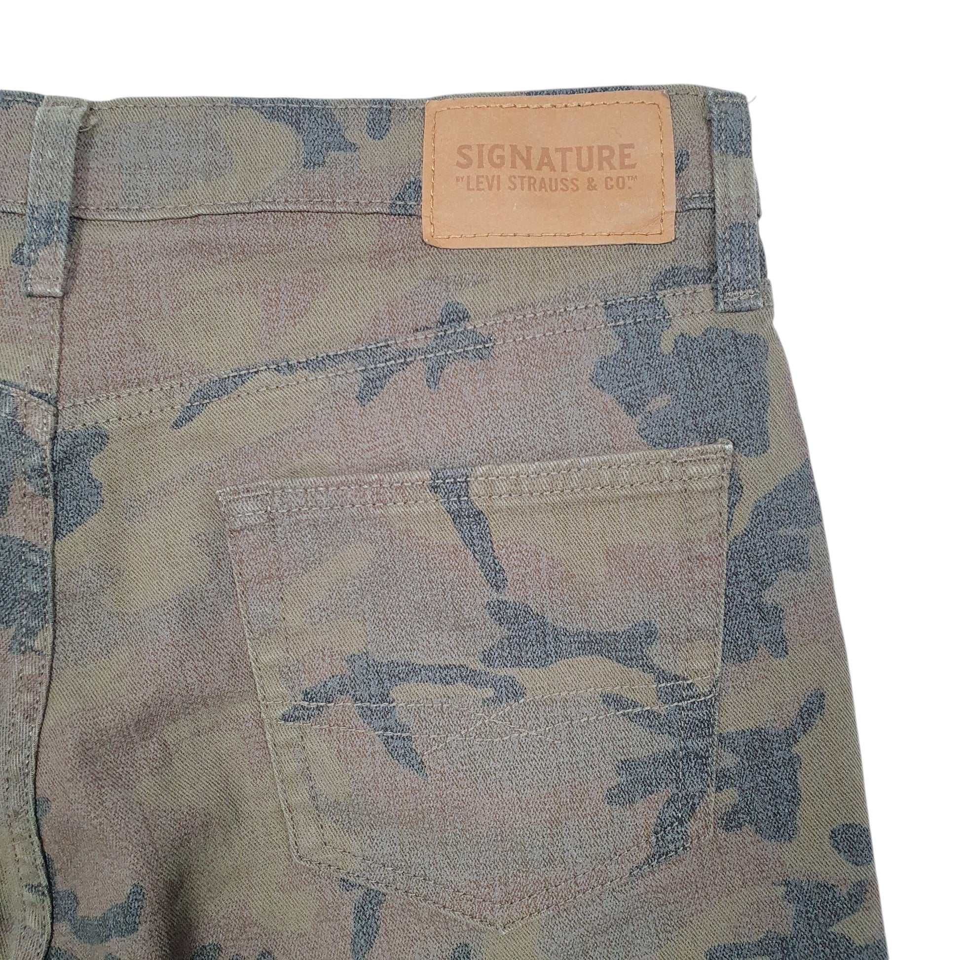 Mens Khaki Levis Denim Jeans Jorts Signature Camouflage Cammo Regular Denim Shorts