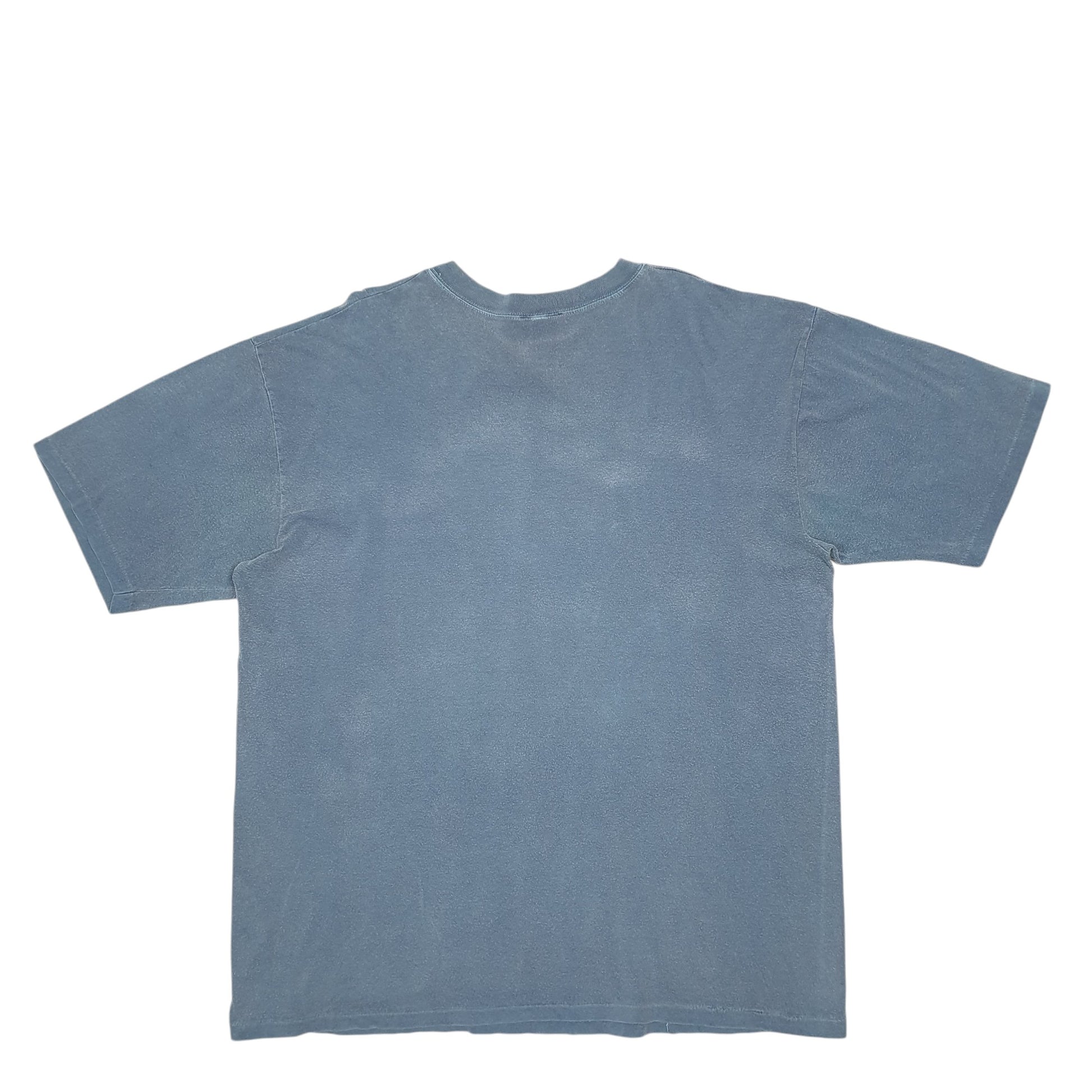 Mens Blue Waves Single Stitch Vintage 90s Short Sleeve T Shirt