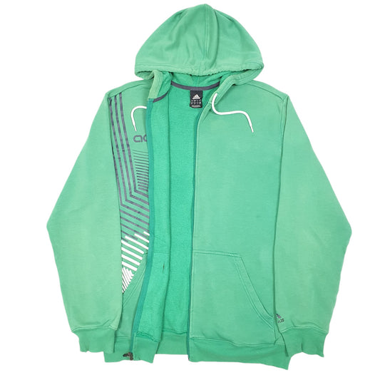 Mens Green Adidas Hoodie Full Zip Jumper
