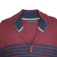 Mens Burgundy Nautica Knit Quarter Zip Jumper