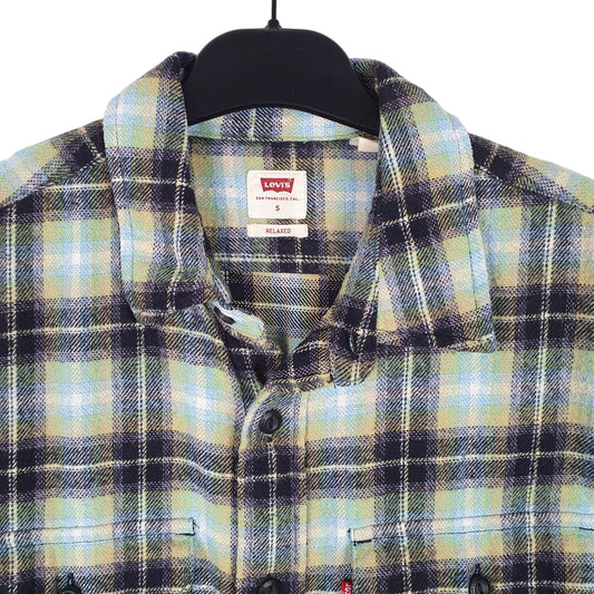 Mens Grey Levis Flannel Overshirt Shacket Long Sleeve Shirt