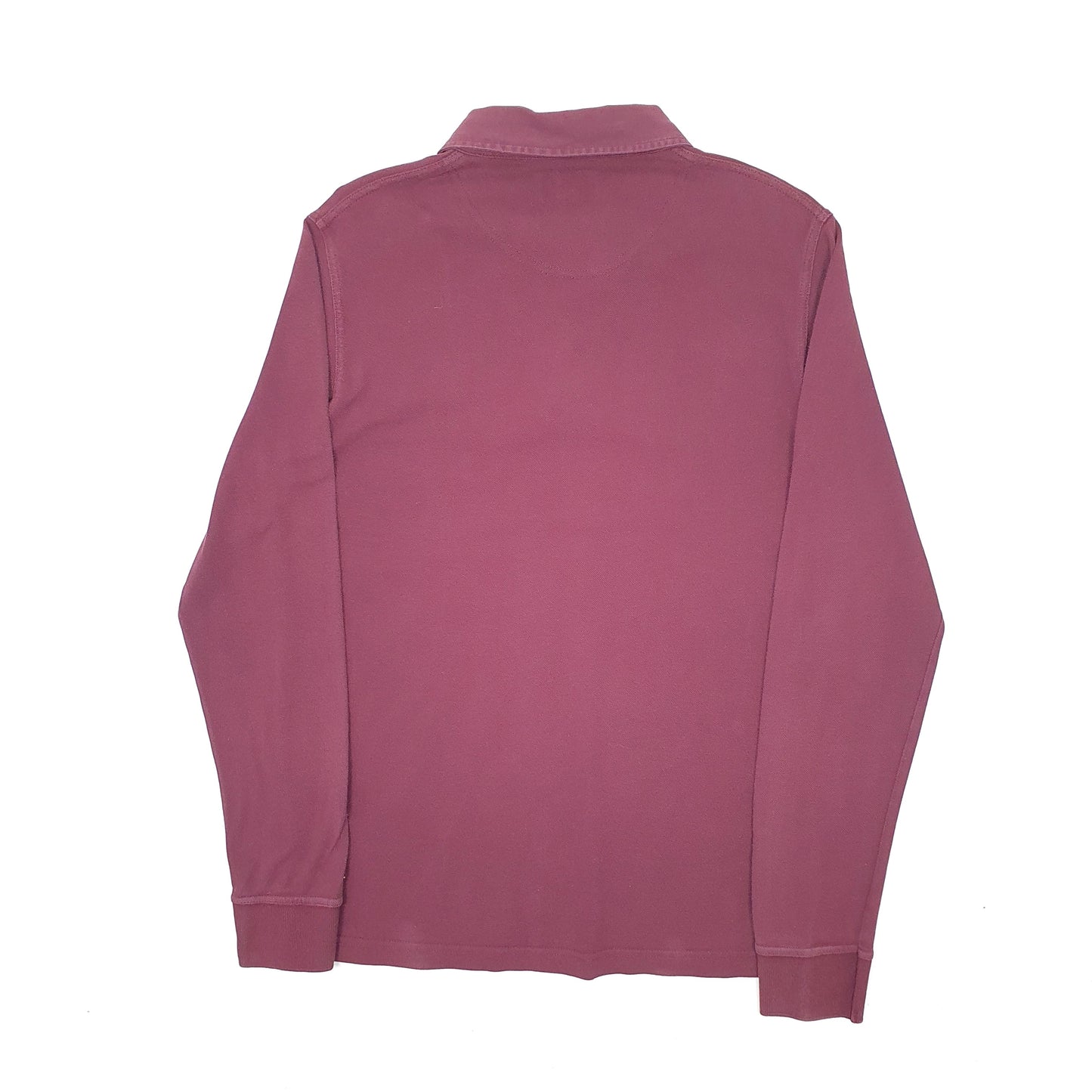 Mens Burgundy Barbour  Long Sleeve Polo Shirt