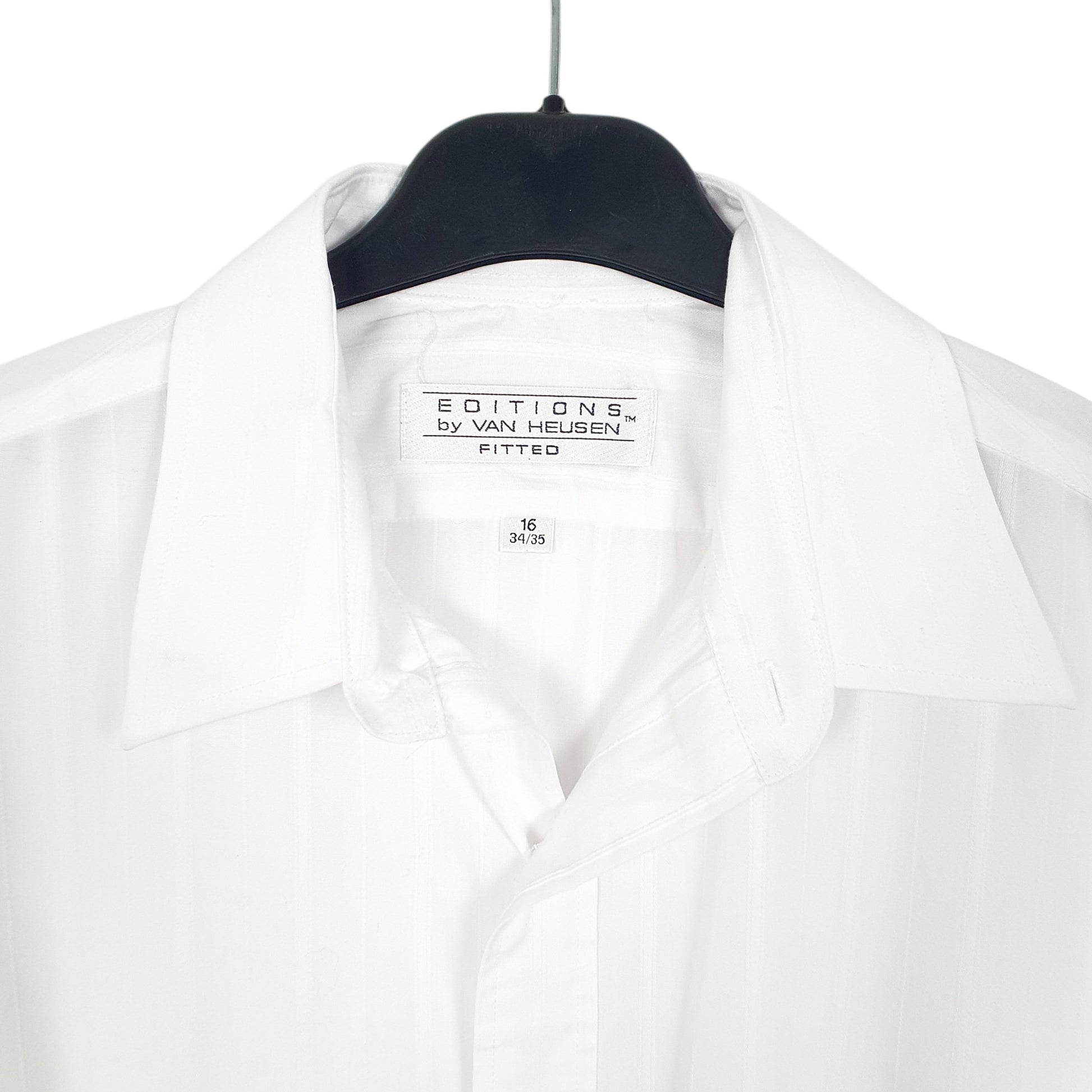 Mens White Van Huesen Editions Fitted Long Sleeve Shirt