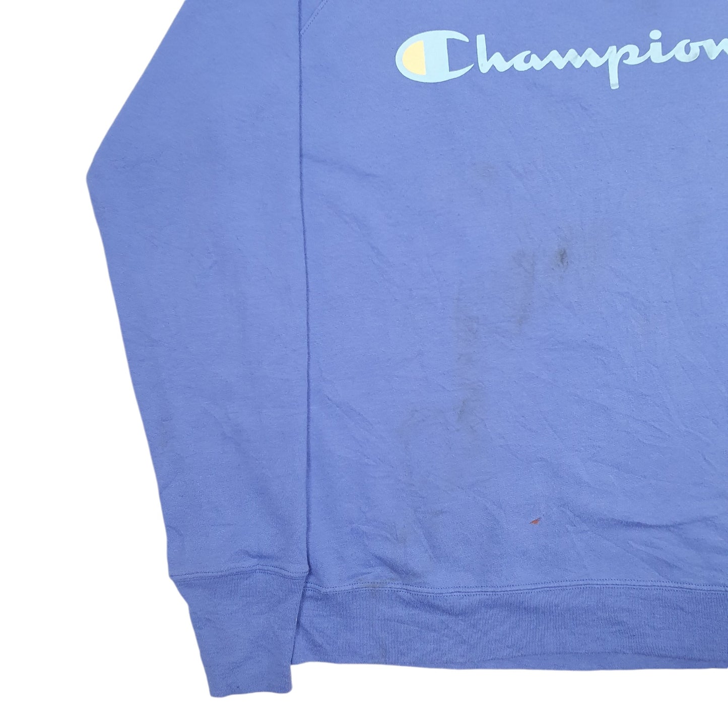 Mens Blue Champion Spellout Crewneck Jumper