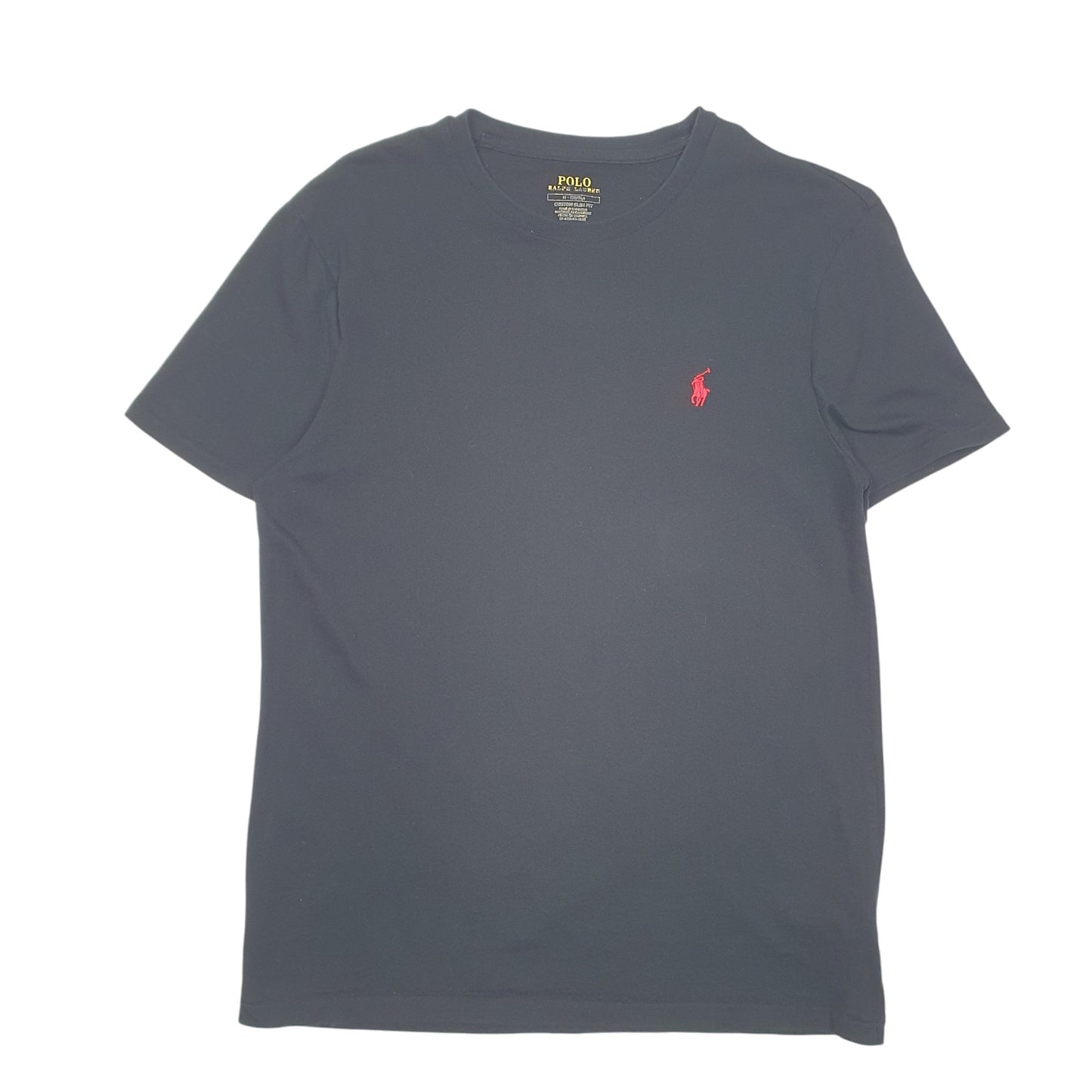 Mens Black Polo Ralph Lauren Custom Slim Fit Short Sleeve T Shirt