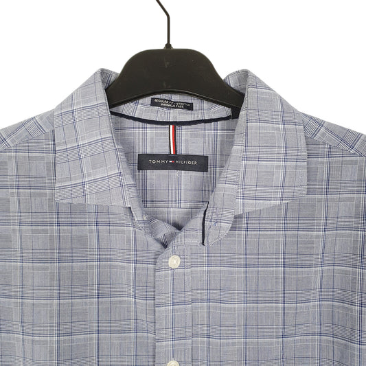 Mens Blue Tommy Hilfiger Stretch Long Sleeve Shirt