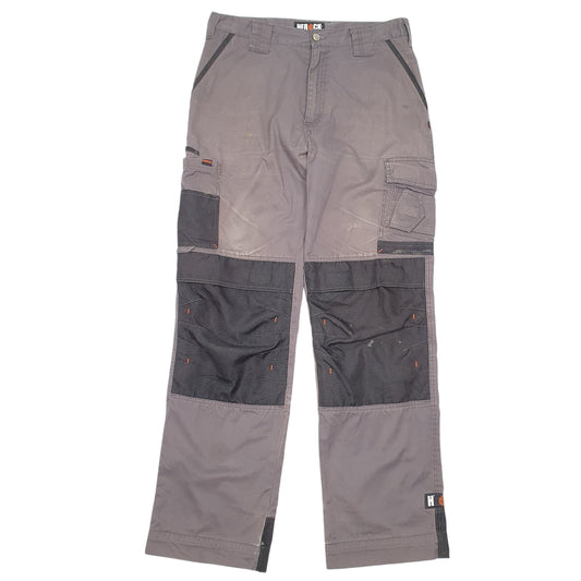 Mens Grey Herock Workwear Utility Trade Cargo Trousers