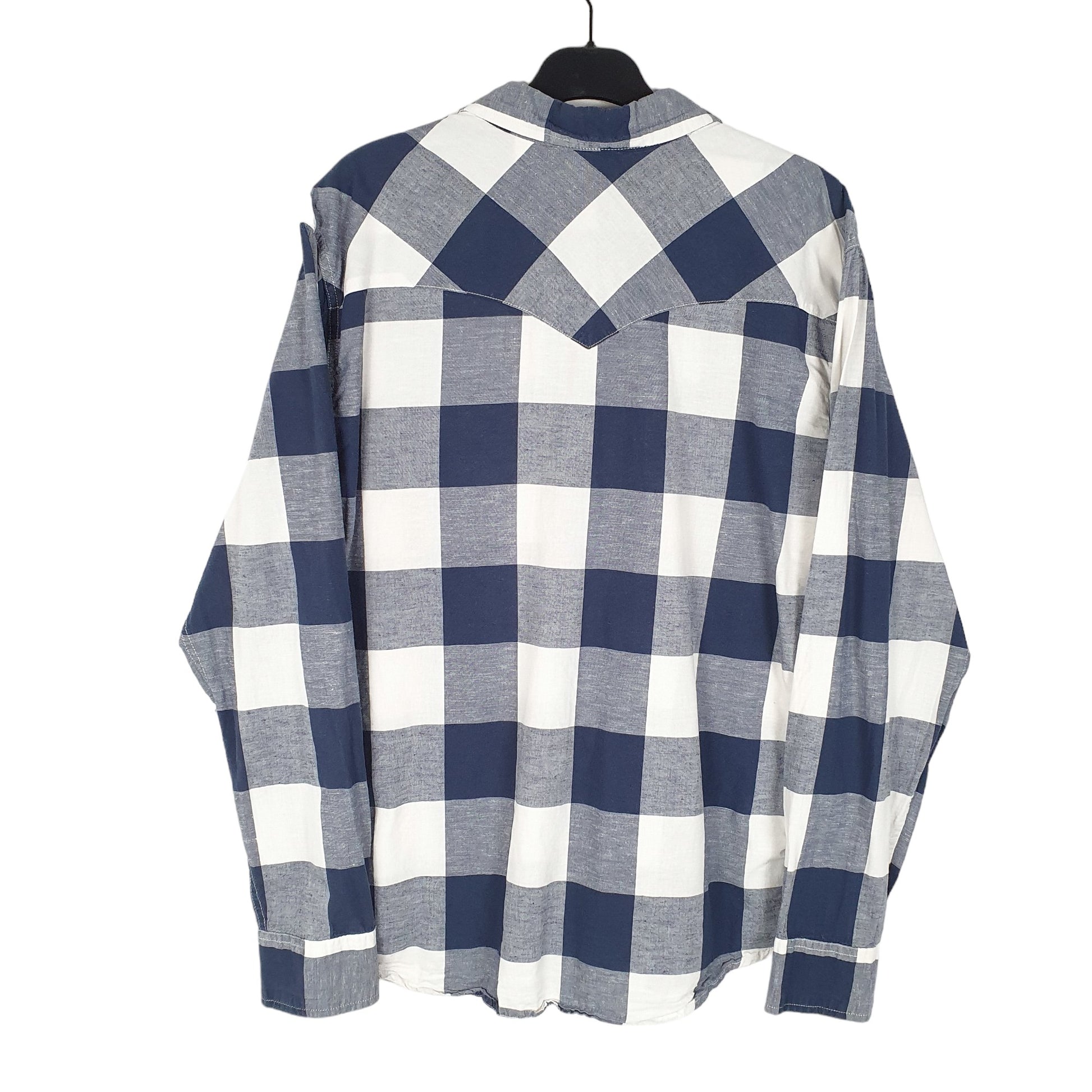 Mens Navy Levis Western Cowboy Pearl Snap Long Sleeve Shirt