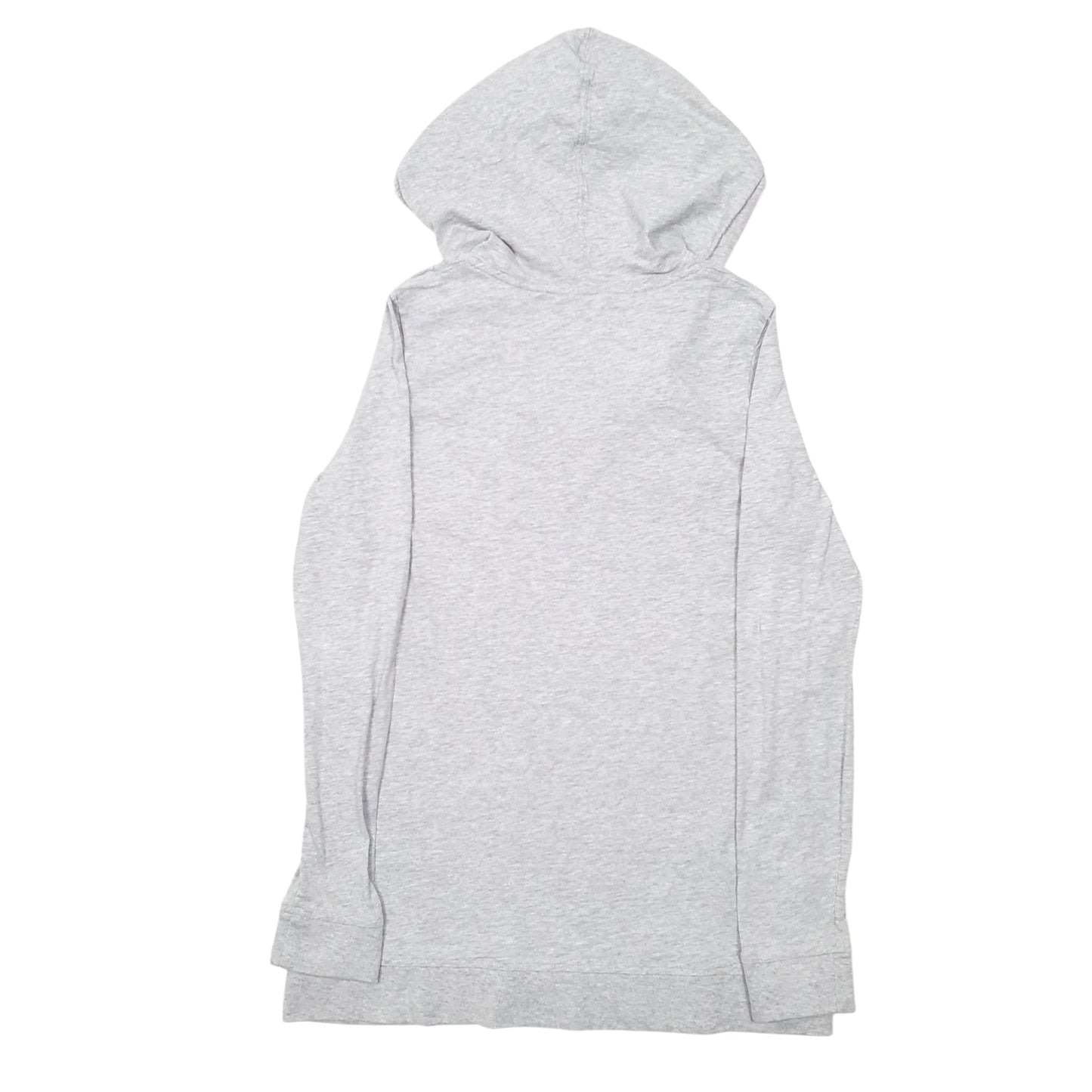 Womens Grey Tommy Hilfiger Hooded V Neck Long Sleeve T Shirt