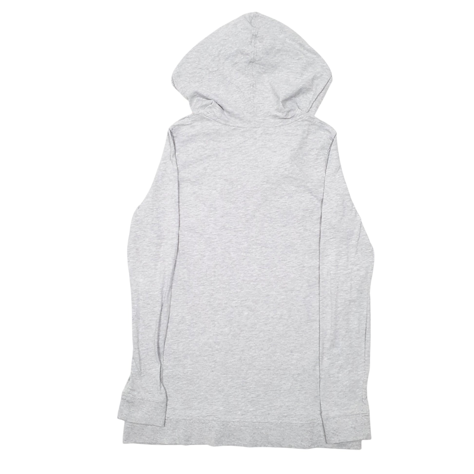 Womens Grey Tommy Hilfiger Hooded V Neck Long Sleeve T Shirt