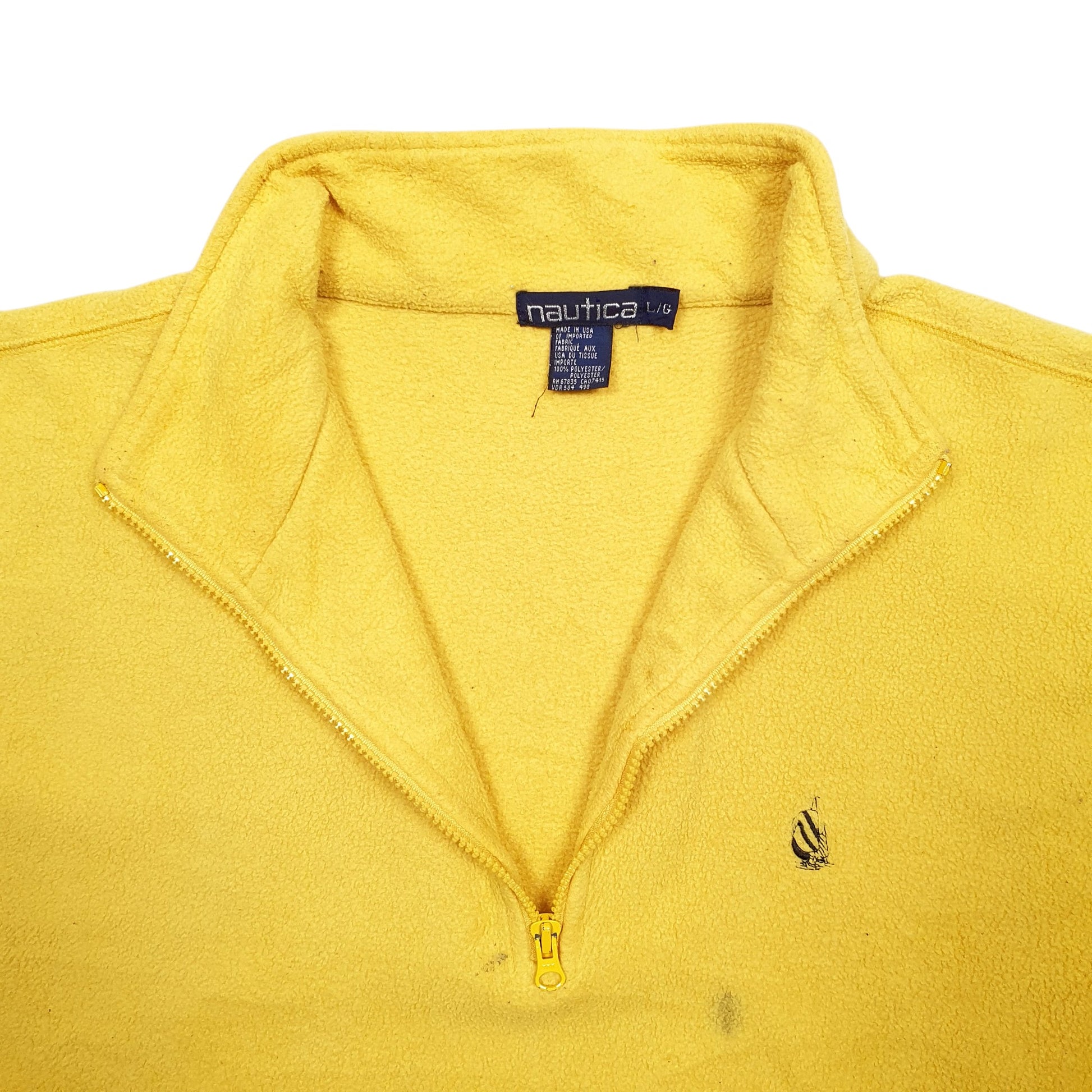 Mens Yellow Nautica  Quarter Zip Jumper