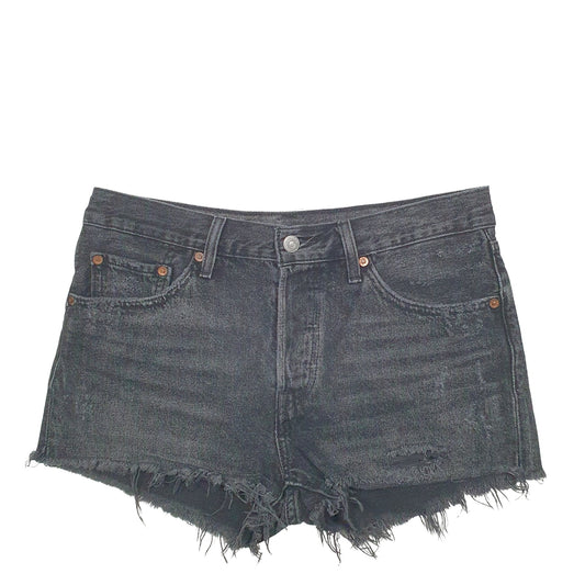 Womens Black Levis 501 Jorts Distressed Denim Shorts