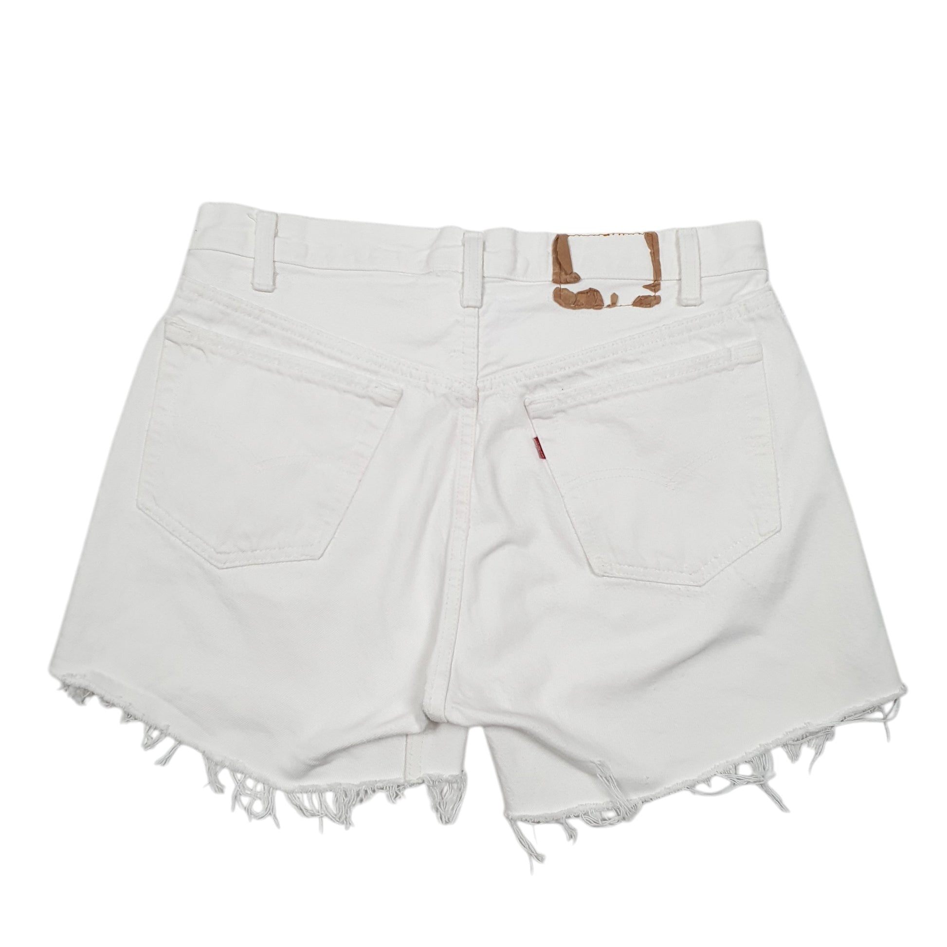 Womens White Levis 501 Cut Offs Hot Pants Denim Shorts