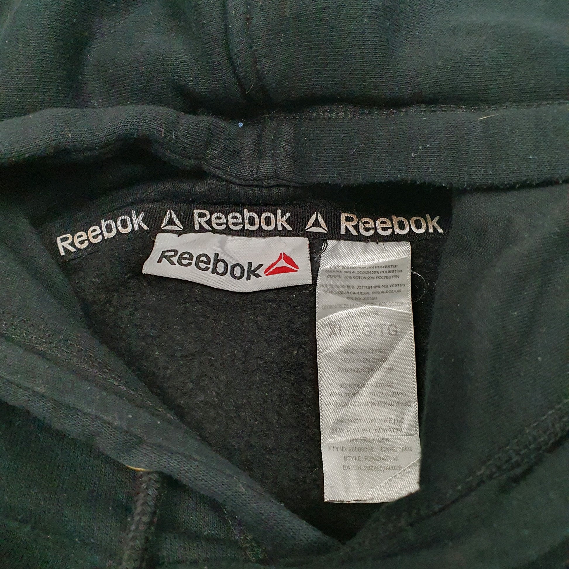 Mens Black Reebok Spellout Hoodie Jumper