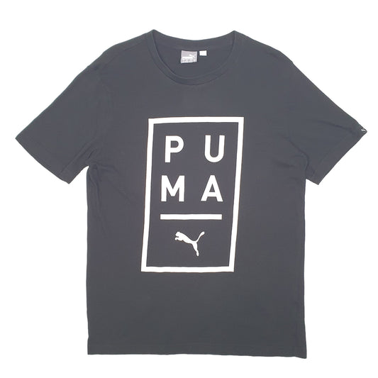 Mens Black Puma  Short Sleeve T Shirt