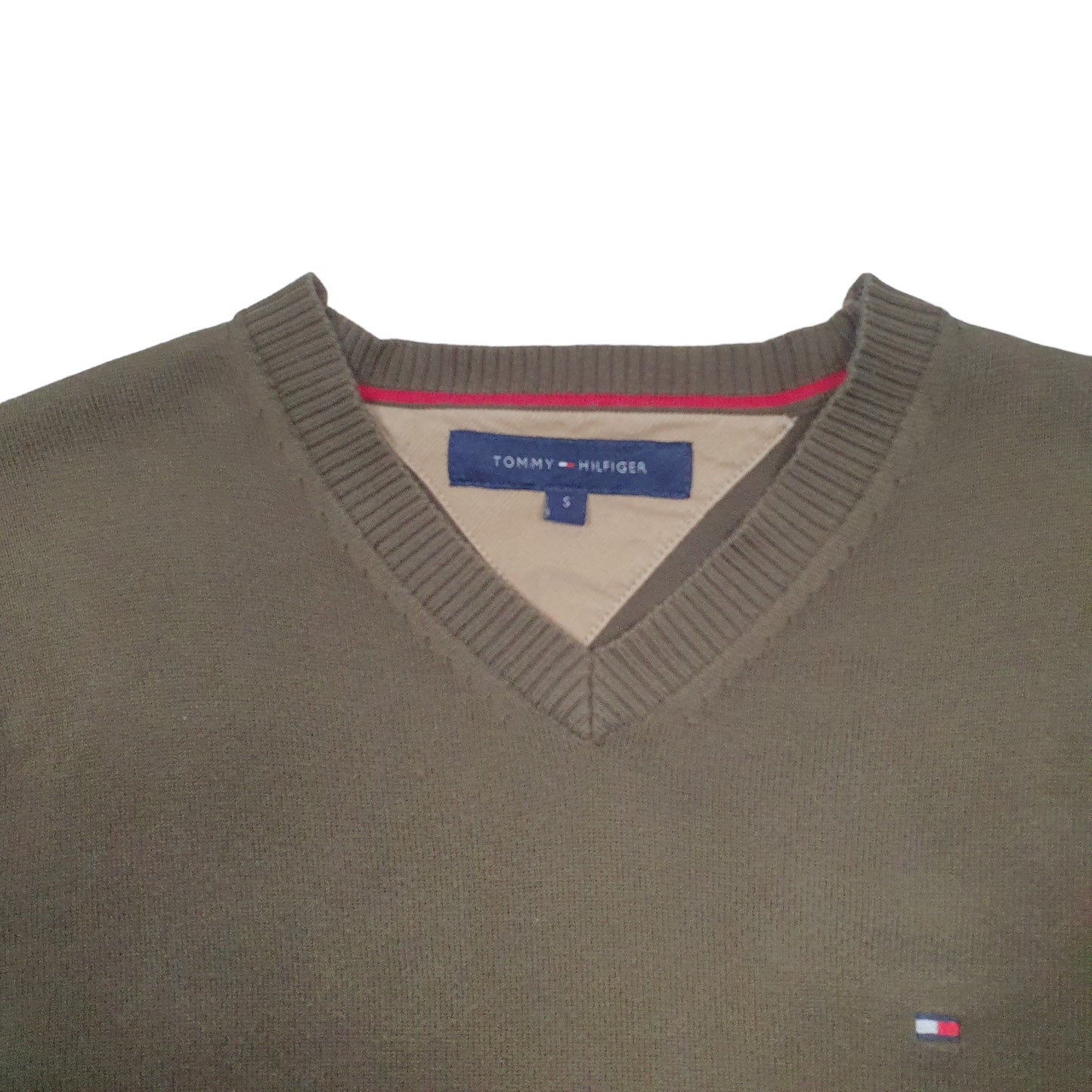 Mens Khaki Tommy Hilfiger Knit Crewneck Jumper