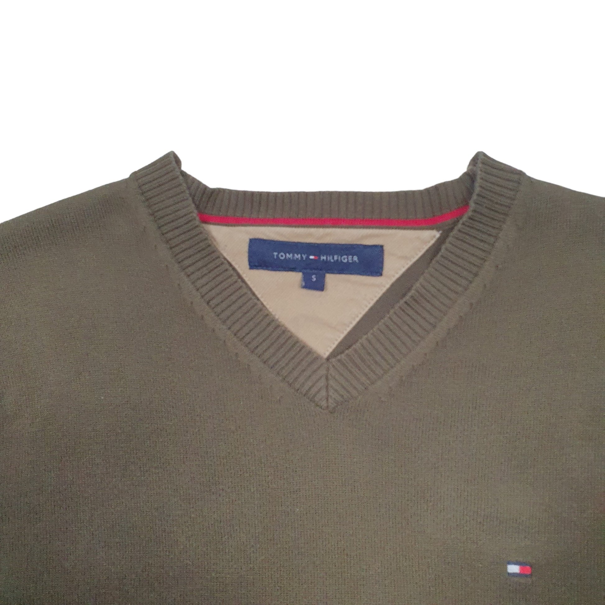 Mens Khaki Tommy Hilfiger Knit Crewneck Jumper