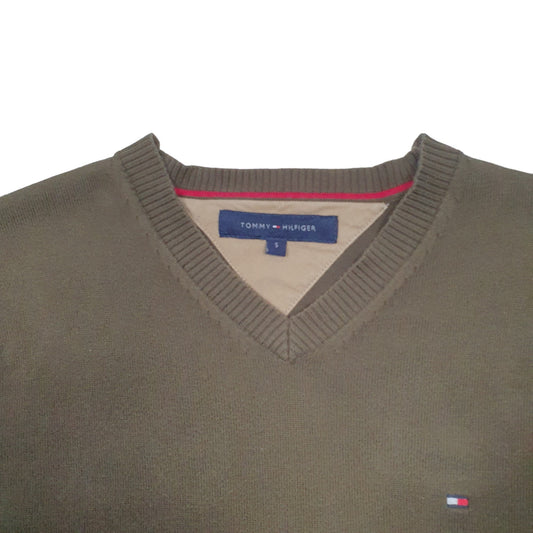 Mens Khaki Tommy Hilfiger Knit Crewneck Jumper