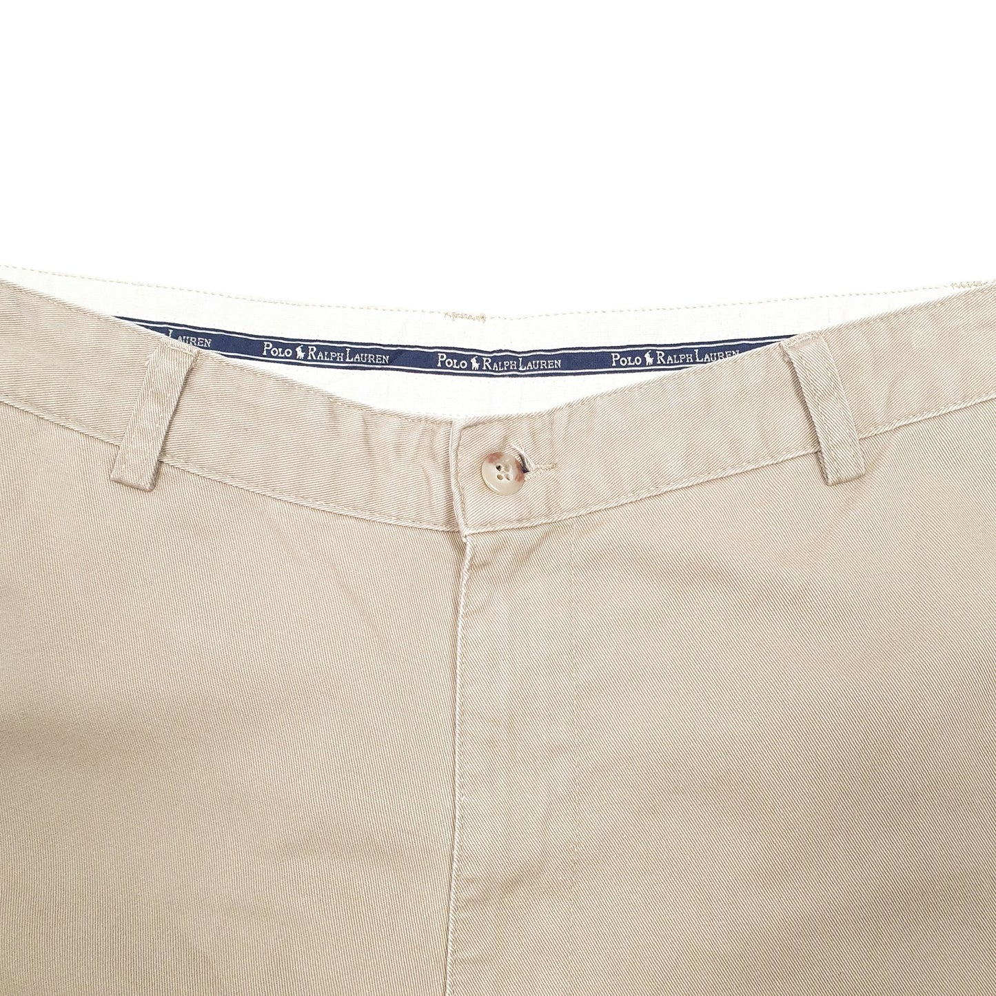 Mens Beige Polo Ralph Lauren Vintage Flat Front Chino Trousers