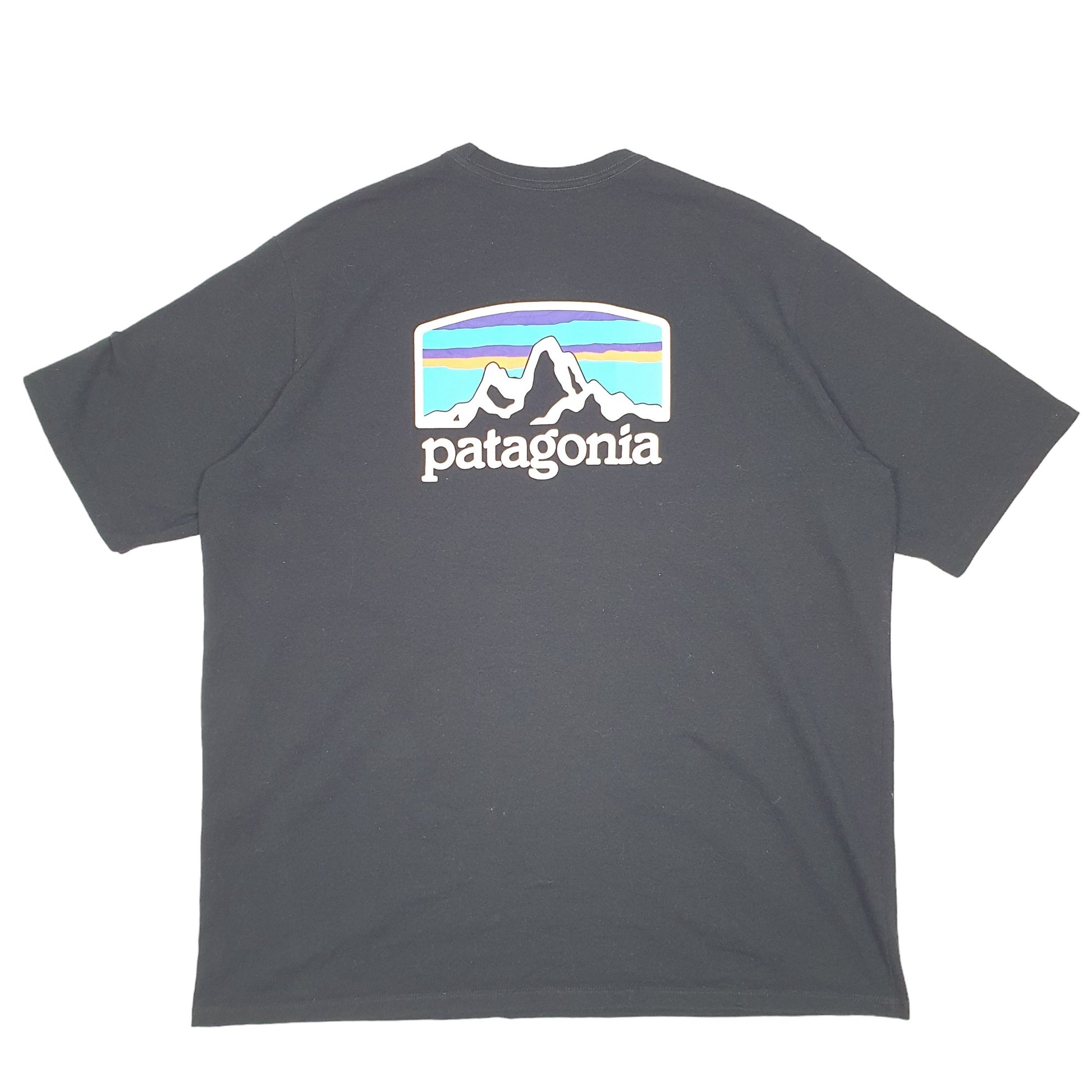 Mens Black Patagonia Responsible Tee Spellout Short Sleeve T Shirt