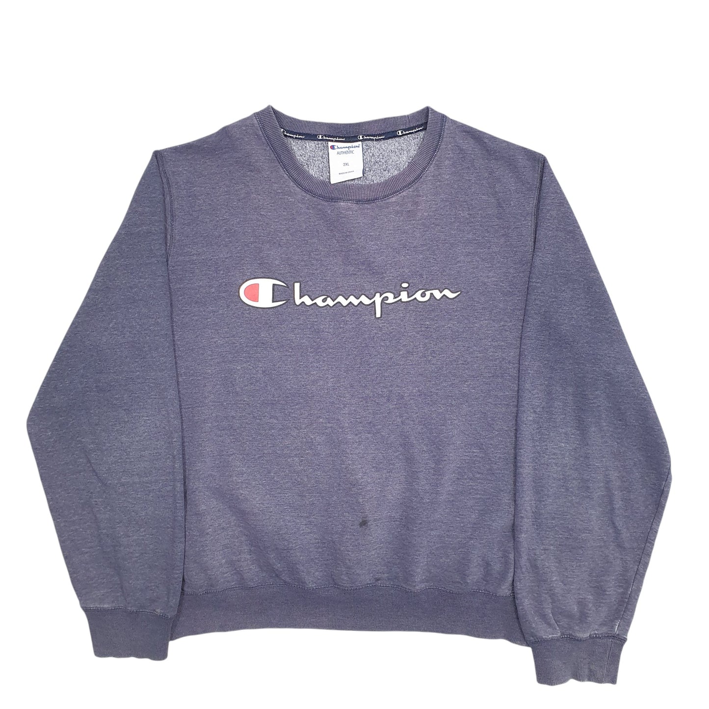 Mens Blue Champion Spellout Crewneck Jumper