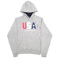Mens Grey Champion USA Spellout Hoodie Jumper