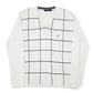 Mens White Nautica Knit Grid V neck Jumper