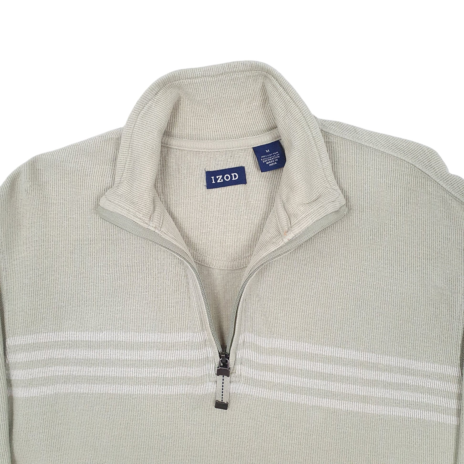 Mens Green Izod  Quarter Zip Jumper