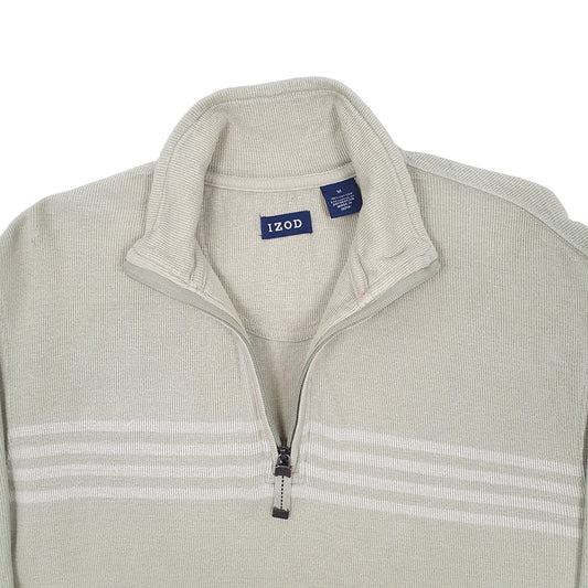 Mens Green Izod  Quarter Zip Jumper