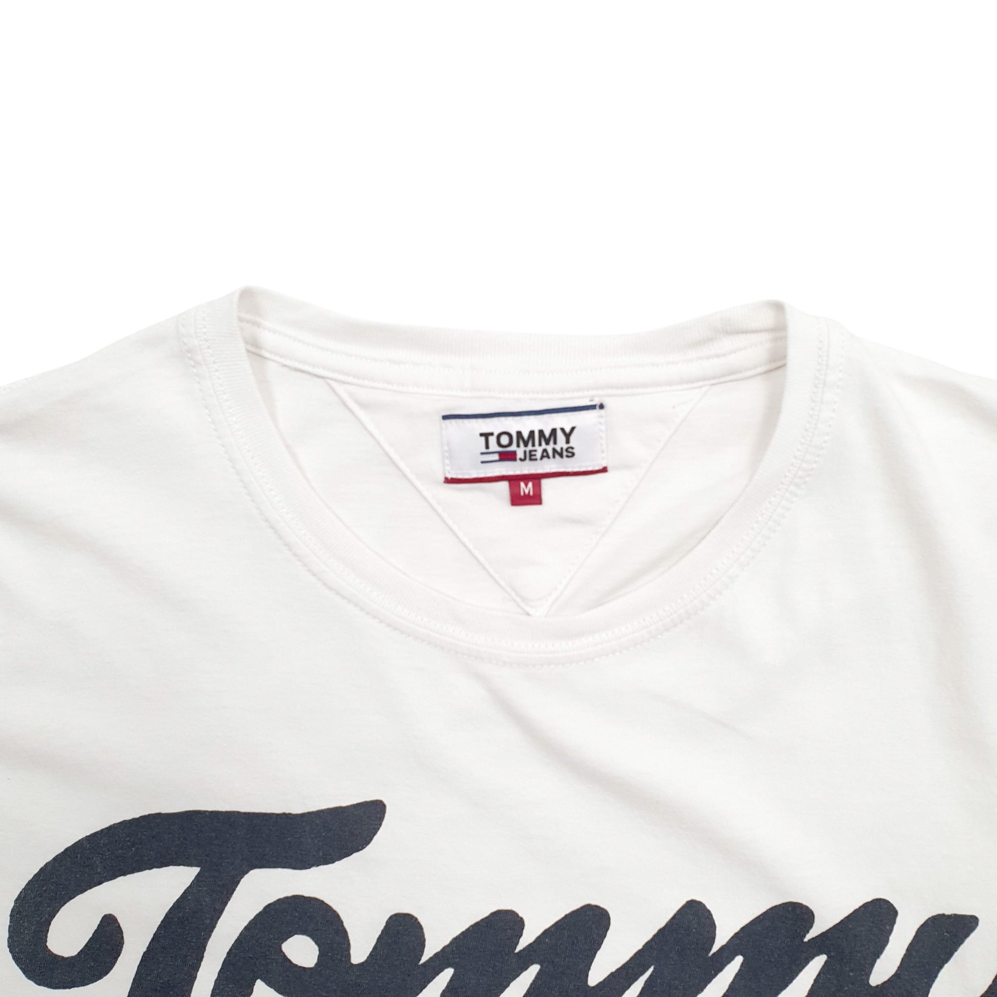 Mens White Tommy Hilfiger Spellout Short Sleeve T Shirt