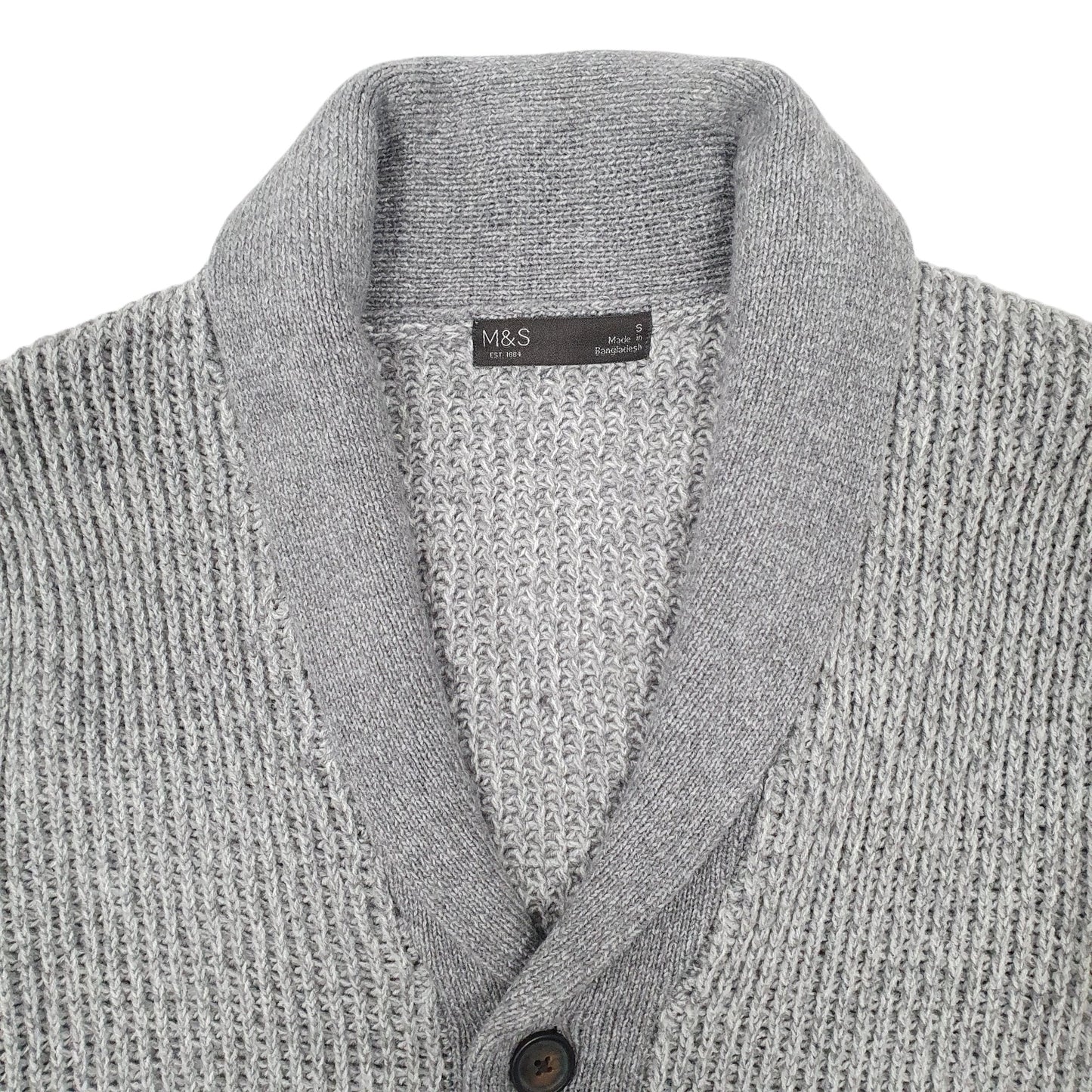 Mens Grey M&S Shoal Cardigan Jumper