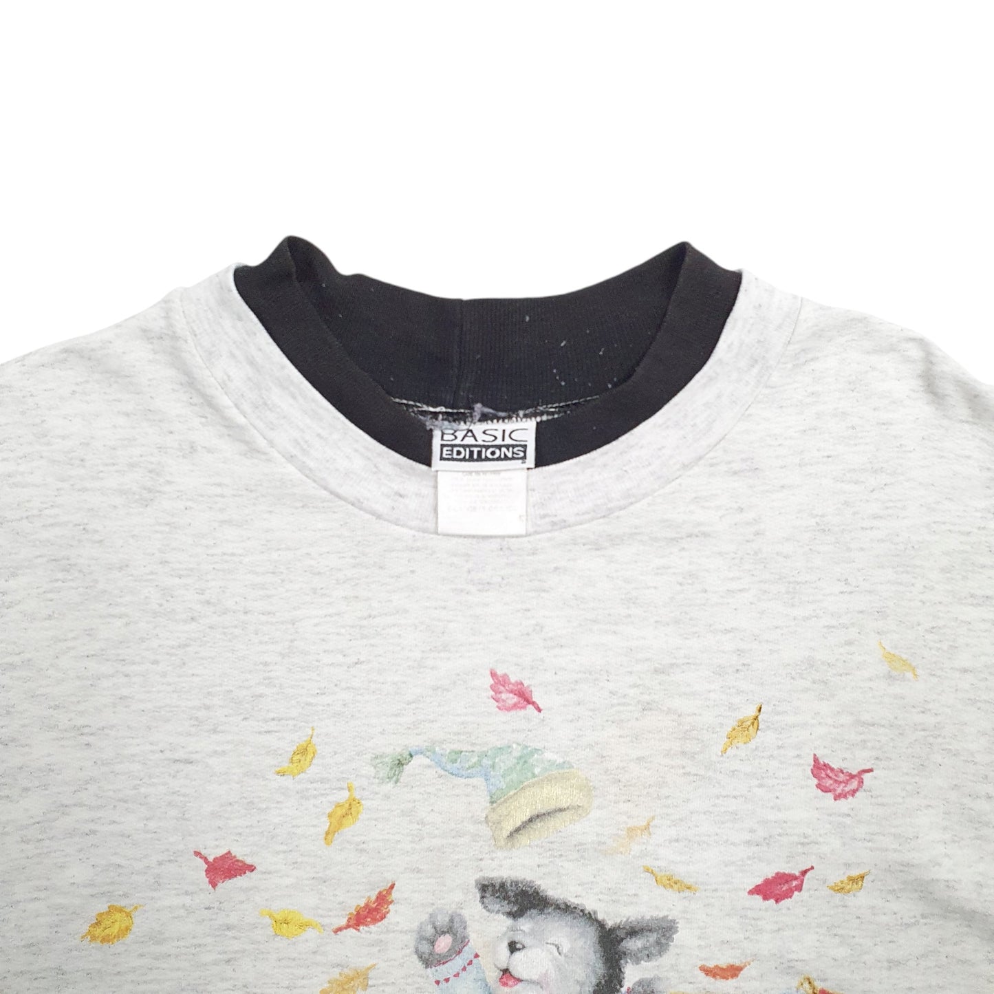 Mens Grey Basic Editions Cats Crewneck Jumper