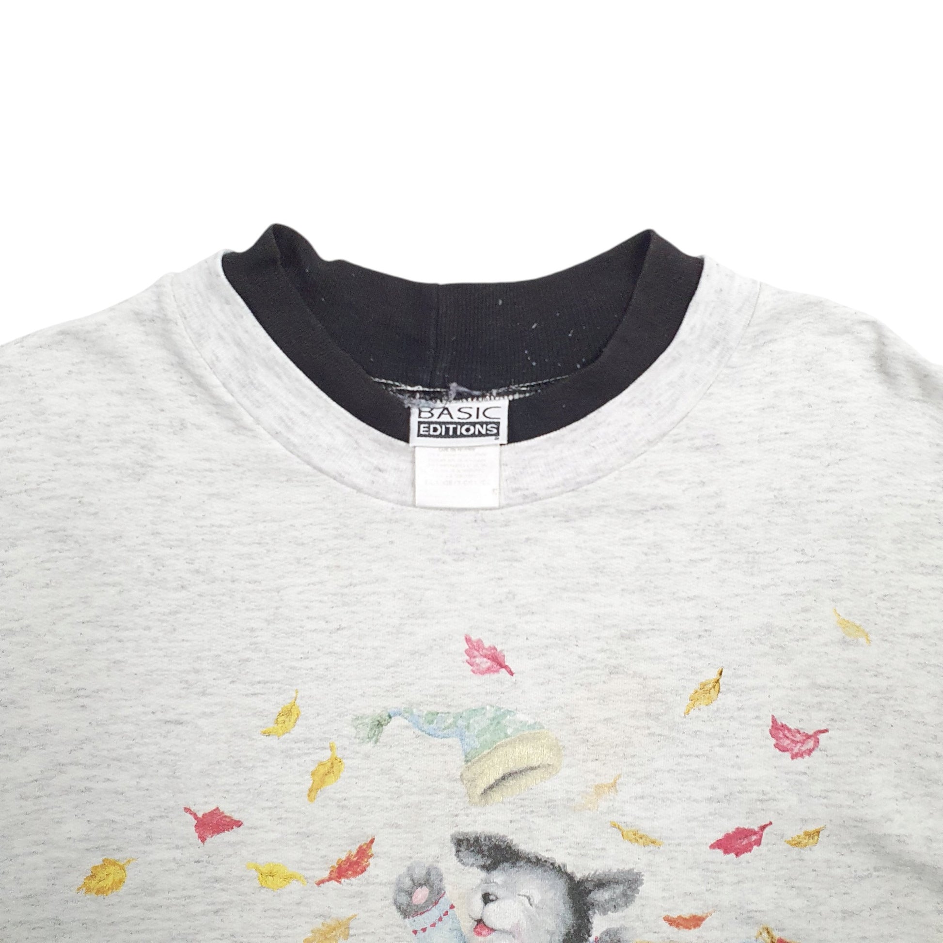 Mens Grey Basic Editions Cats Crewneck Jumper