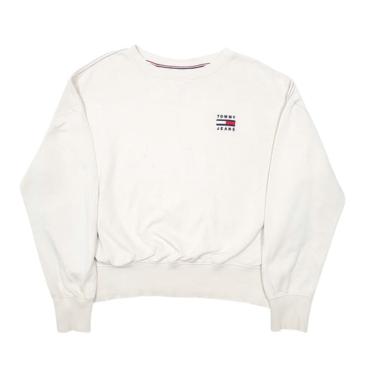 Womens Cream Tommy Hilfiger Jeans Crewneck Jumper
