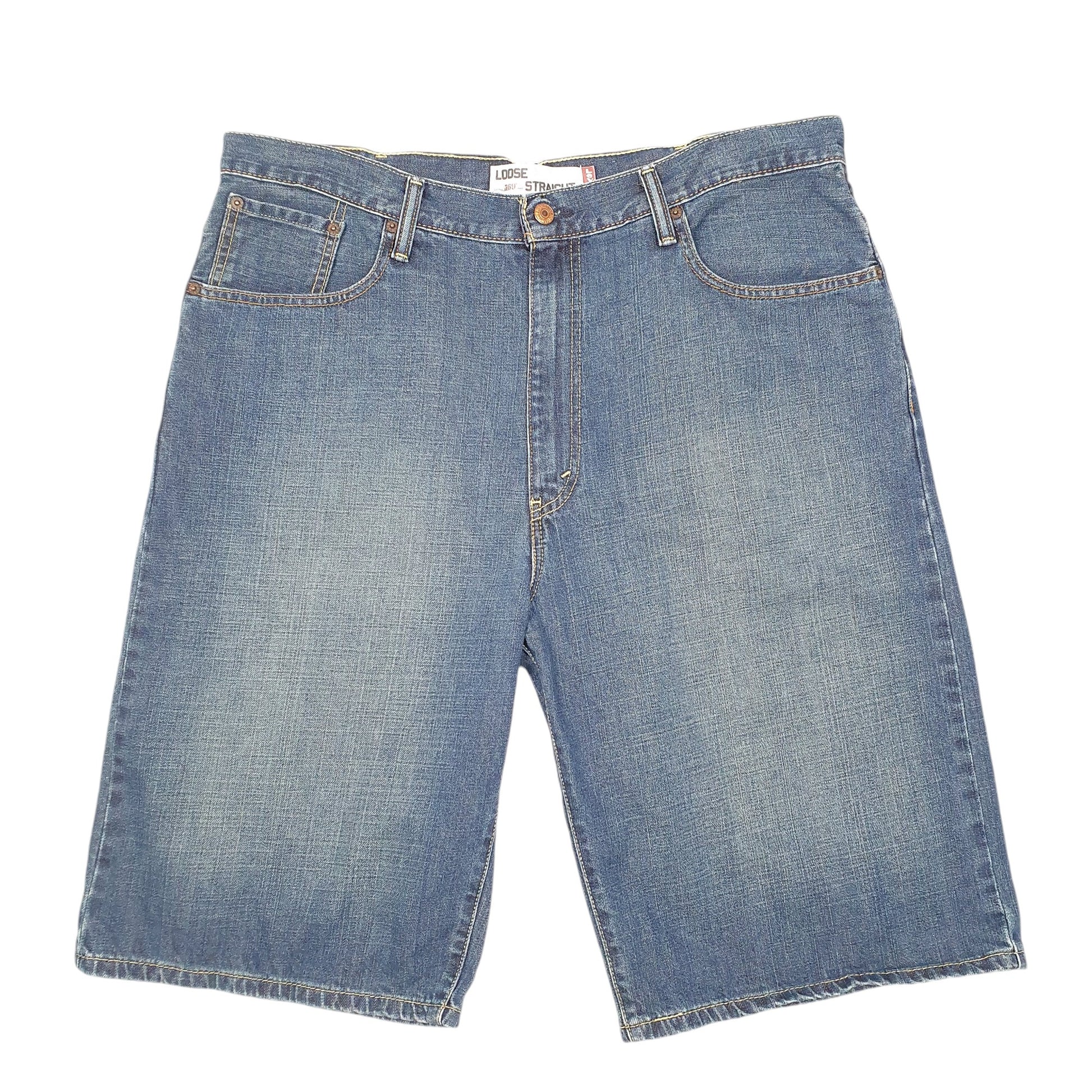 Mens Blue Levis Denim Jeans Jorts 569 Loose Baggy Denim Shorts