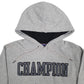 Mens Grey Champion Spellout Hoodie Jumper