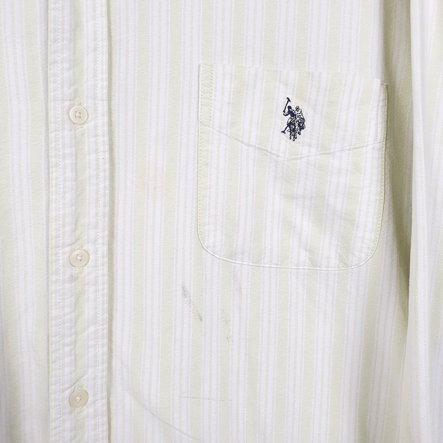 Mens Cream U.S. Polo Assn.  Long Sleeve Shirt