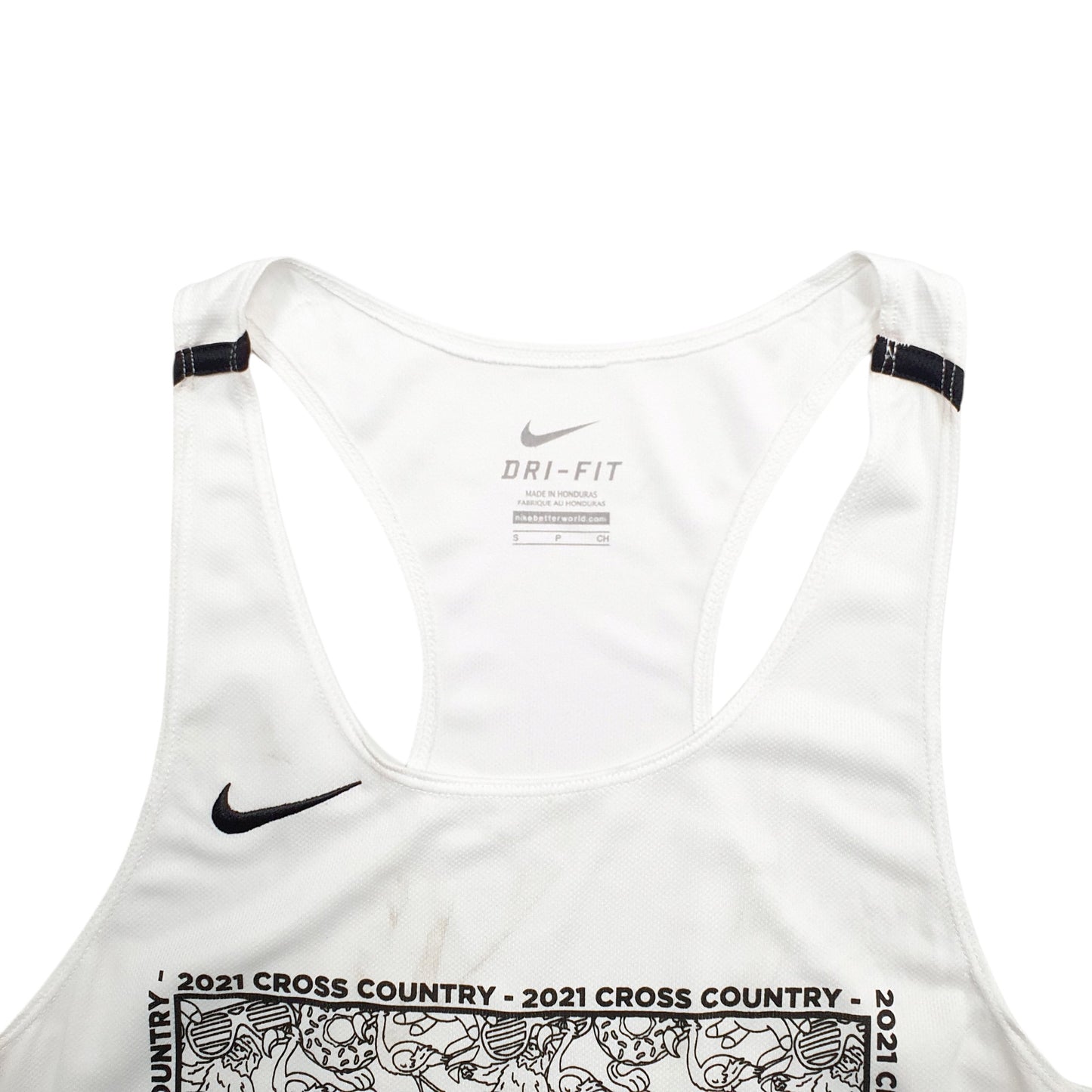 Womens White Nike Dri-Fit 2021 Cross Country Short Sleeve T Shirt