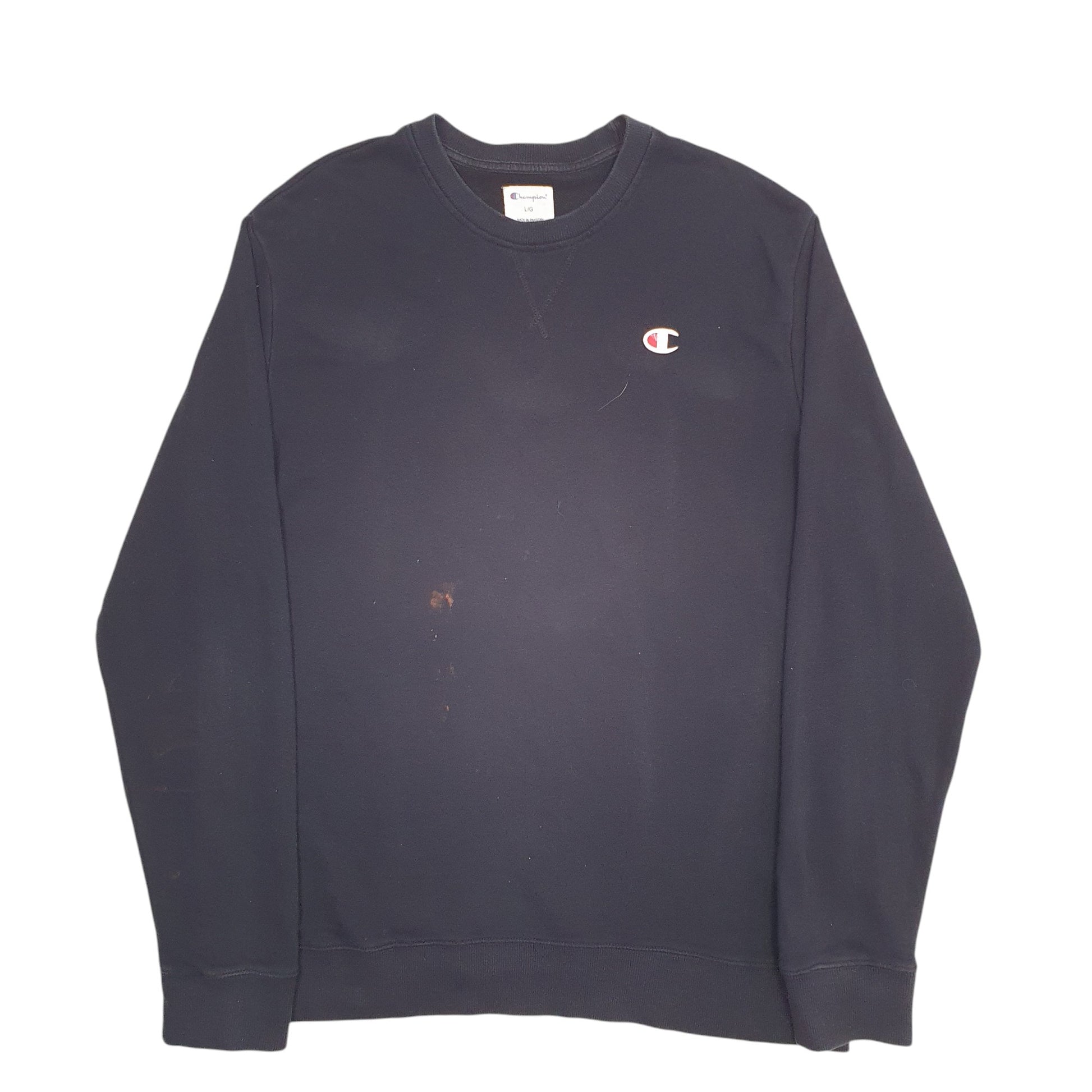 Mens Black Champion  Crewneck Jumper